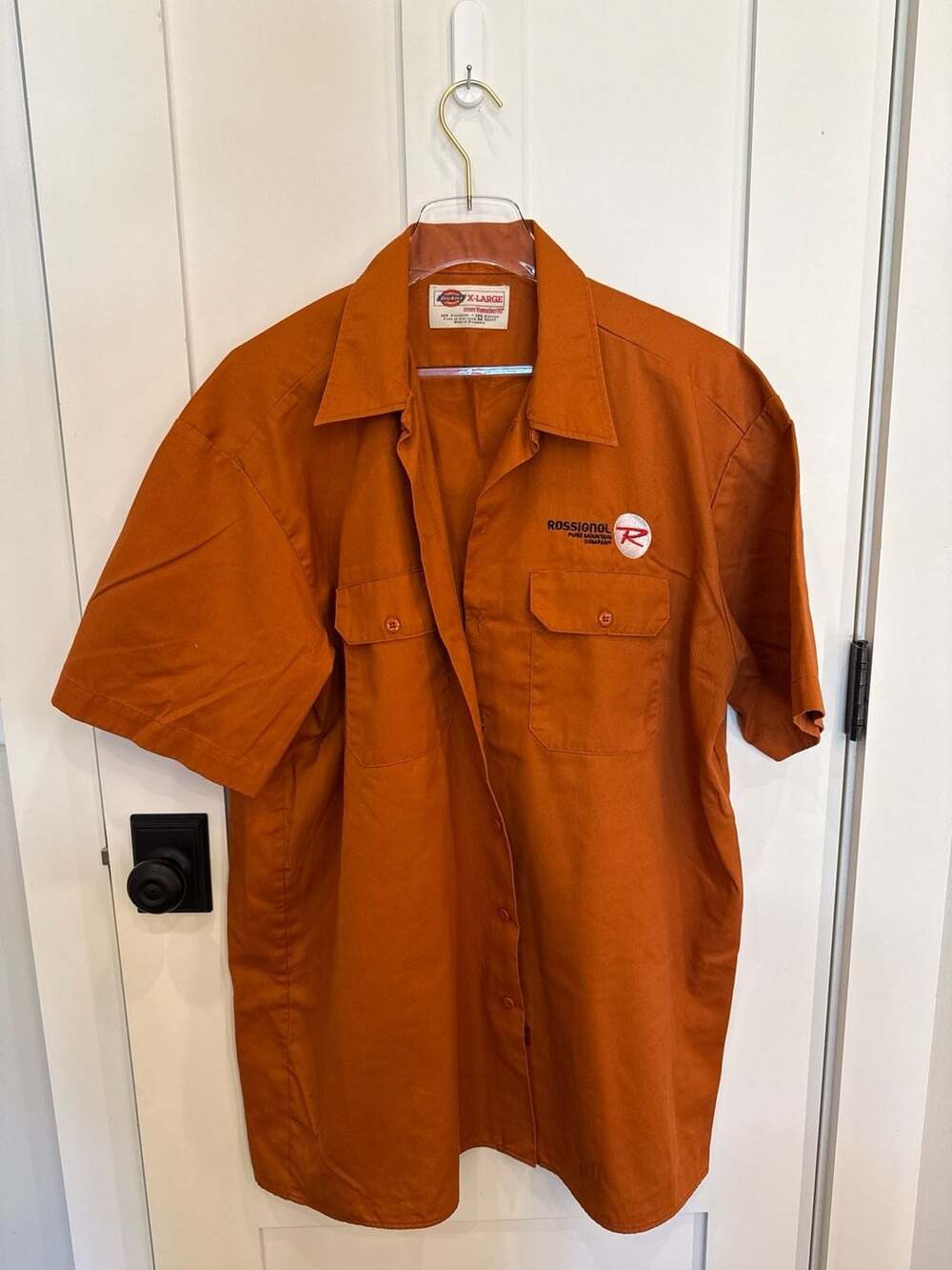 Vintage Dickies Rossignol Pure Mountain Company  Work Shirt Orange XL